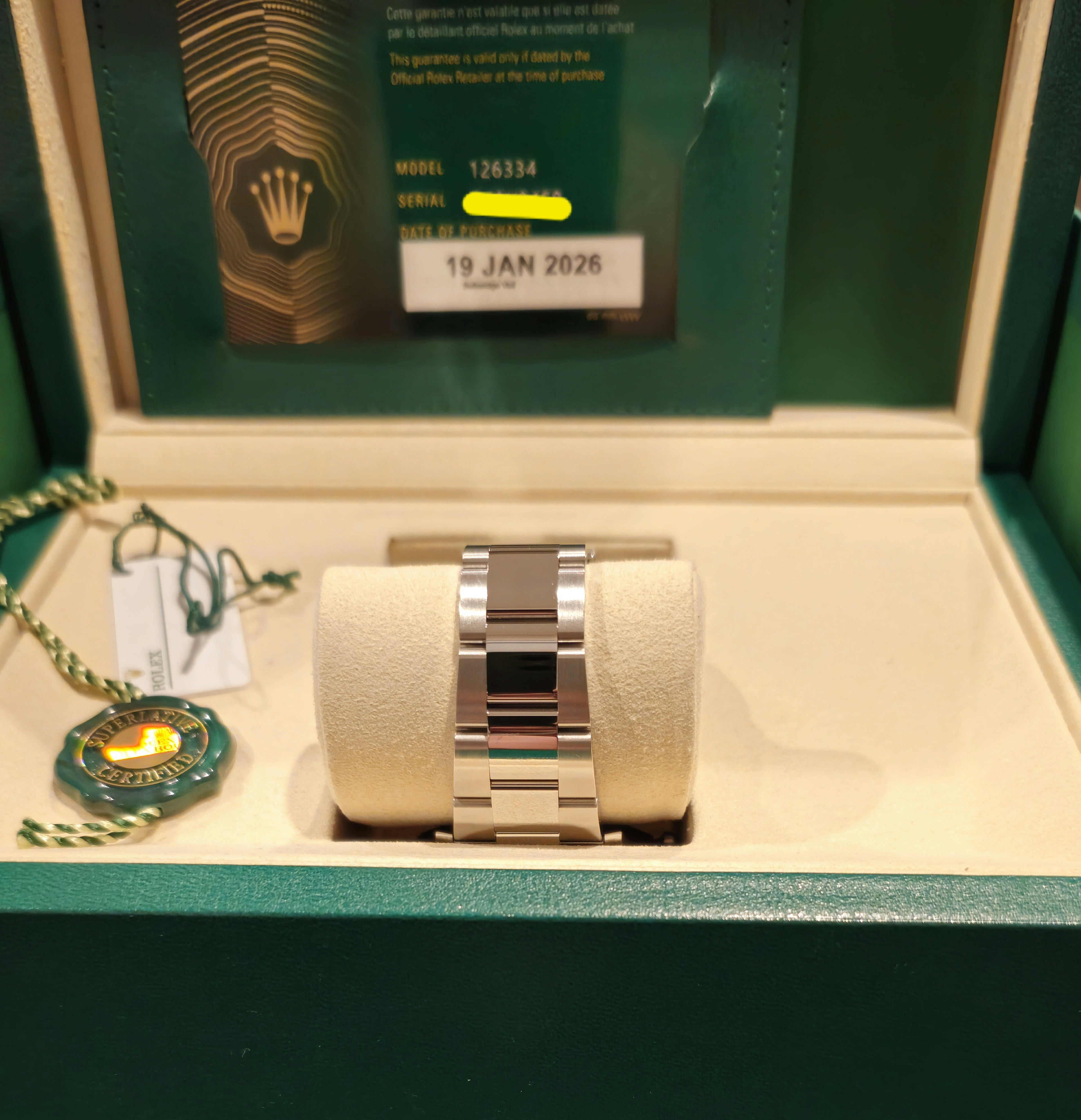 ***SOLD***Rolex Datejust 41 Reference #126334 — Factory Black Diamond Dial, 41mm, Box & Papers