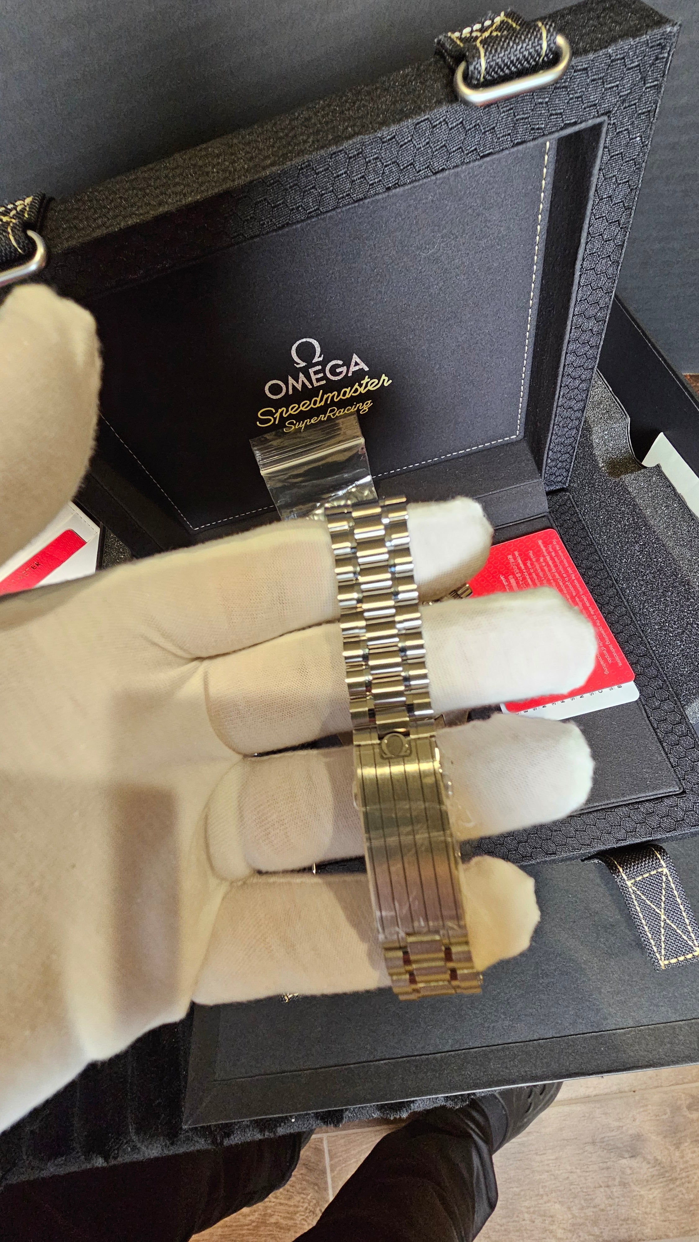**SOLD**Omega Speedmaster Racing Reference #329.30.44.51.01.003 — Black Dial, Box, Papers & Extra Strap