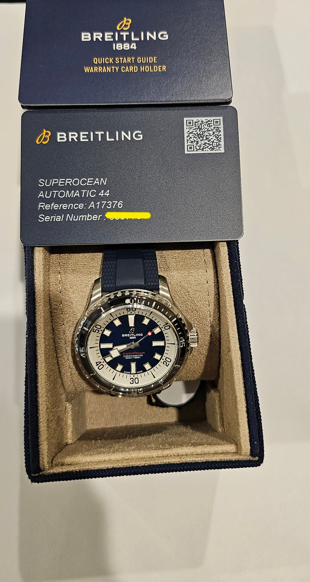 ***SOLD***Breitling Superocean 44 Reference #A17376 — Rubber Strap, Box & Papers