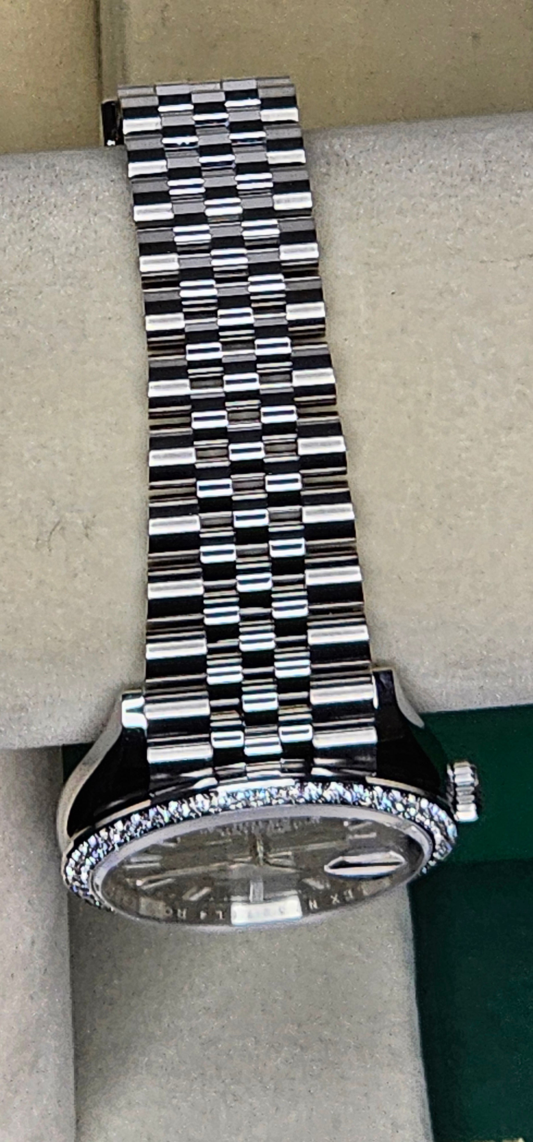 Rolex Datejust 36 Ref. 126282RBR — Mint Green Dial, Factory Diamond Bezel, Jubilee Bracelet