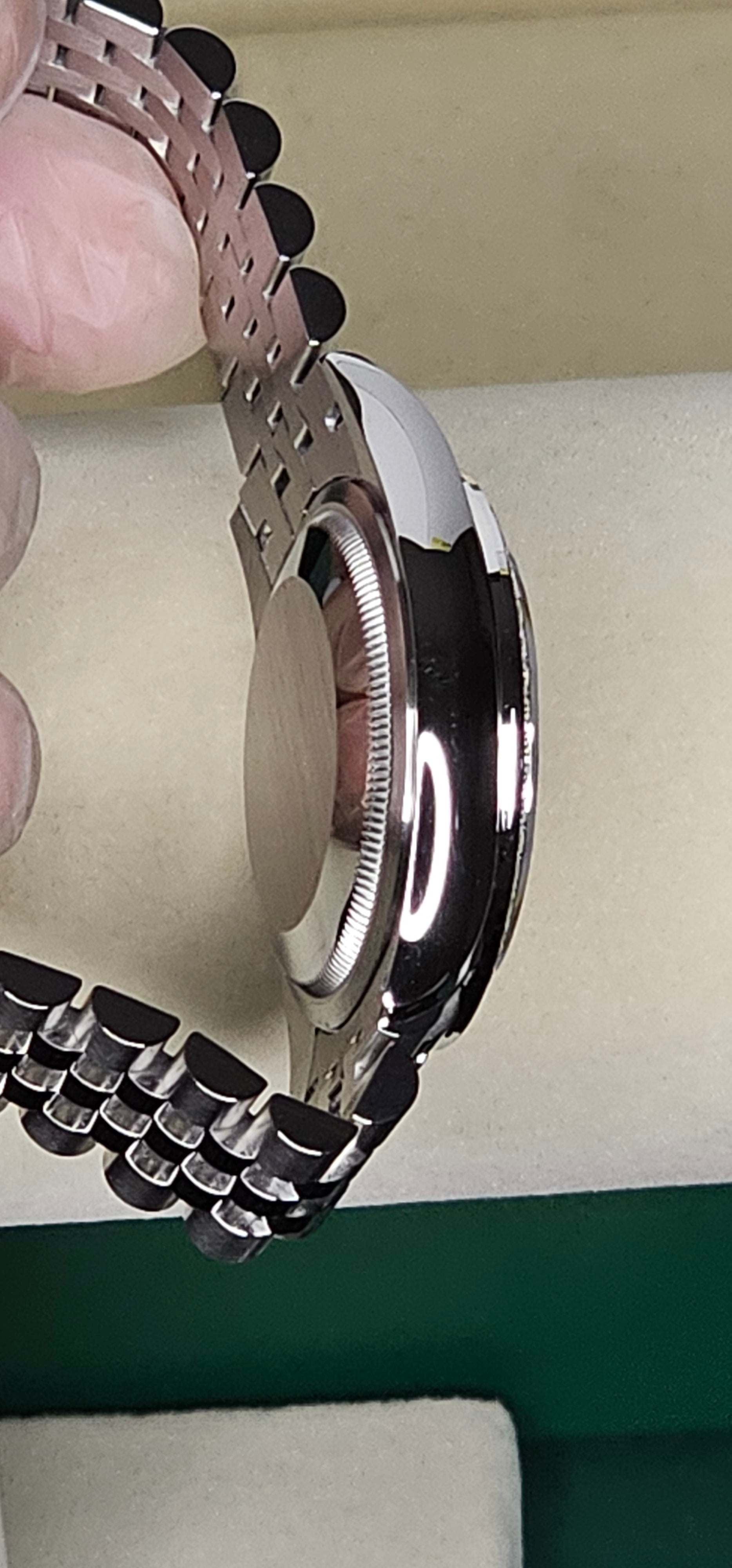 Rolex Datejust 36 Ref. 126282RBR — Mint Green Dial, Factory Diamond Bezel, Jubilee Bracelet