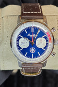 Breitling Top Time AB0176 Shelby Cobra Edition — Blue Dial, Brown Leather Strap, Box & Papers