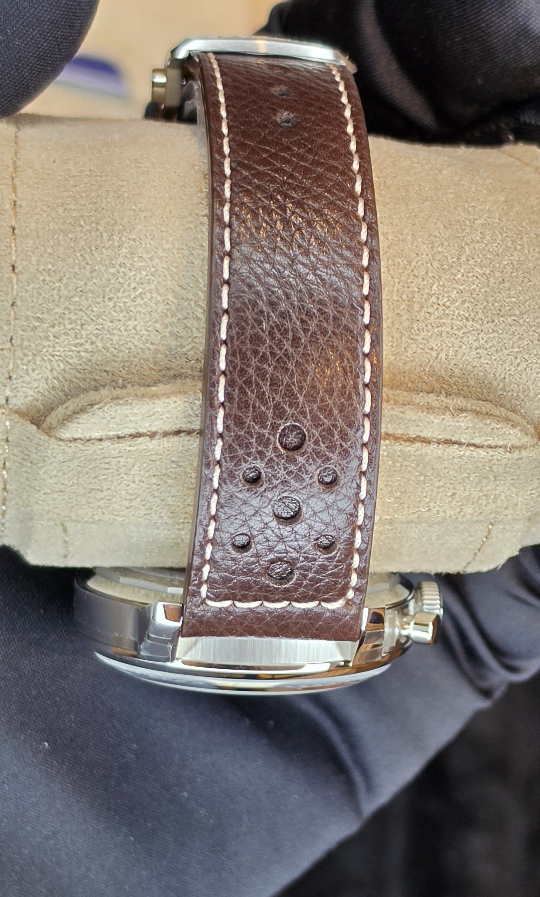 Breitling Top Time AB0176 Shelby Cobra Edition — Blue Dial, Brown Leather Strap, Box & Papers