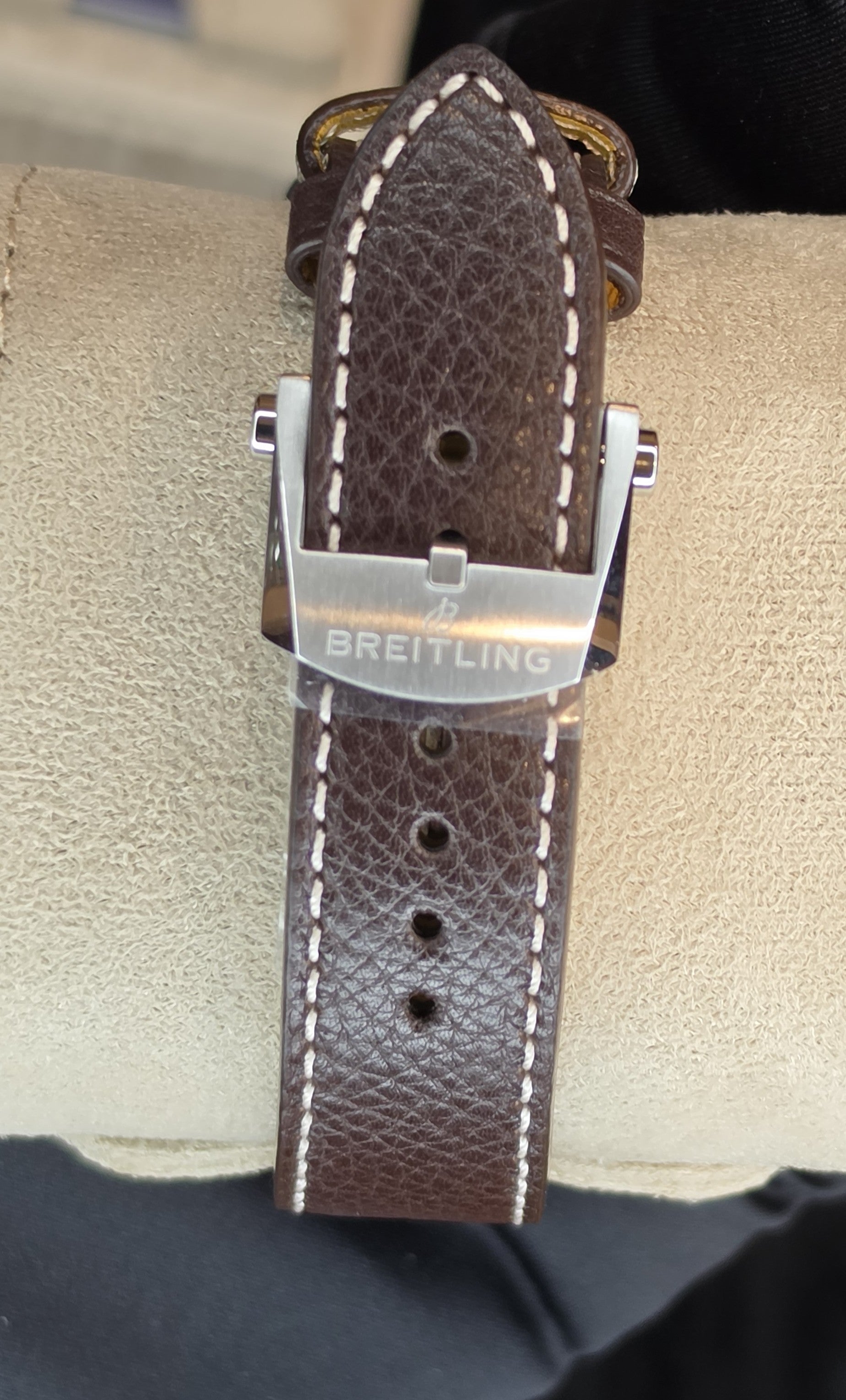 Breitling Top Time AB0176 Shelby Cobra Edition — Blue Dial, Brown Leather Strap, Box & Papers