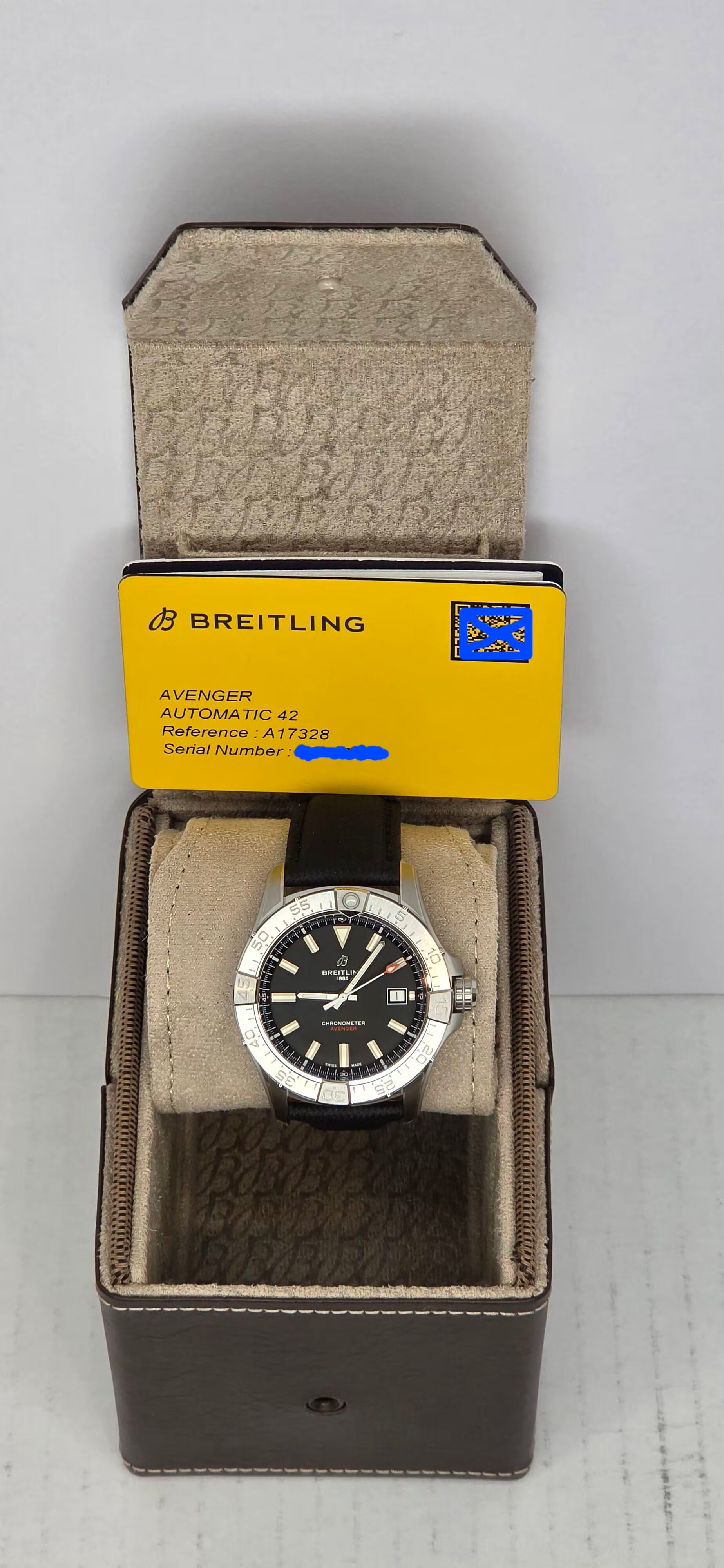 Breitling Avenger 17328 — Black Dial, Box & Papers