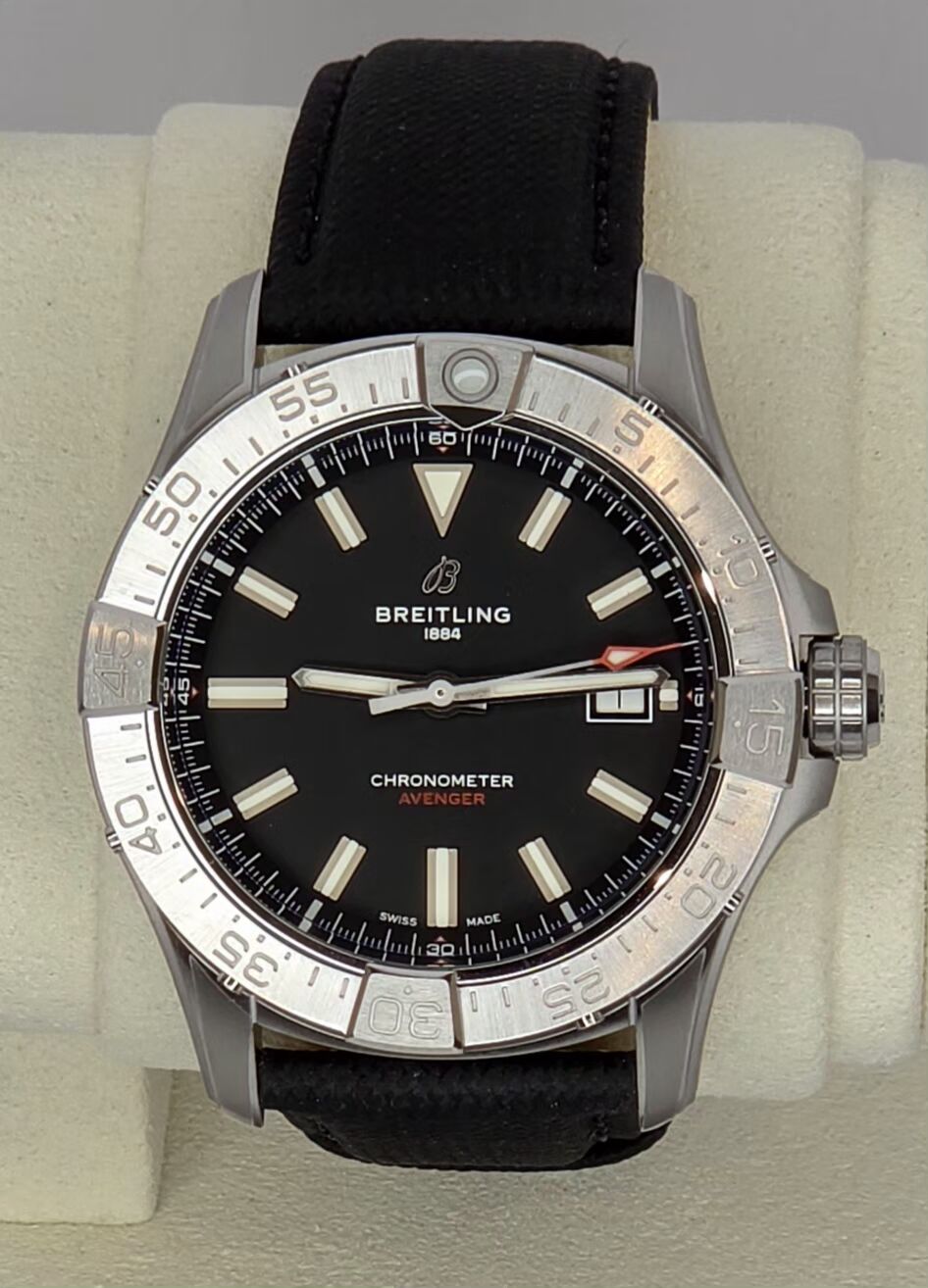 Breitling Avenger 17328 — Black Dial, Box & Papers