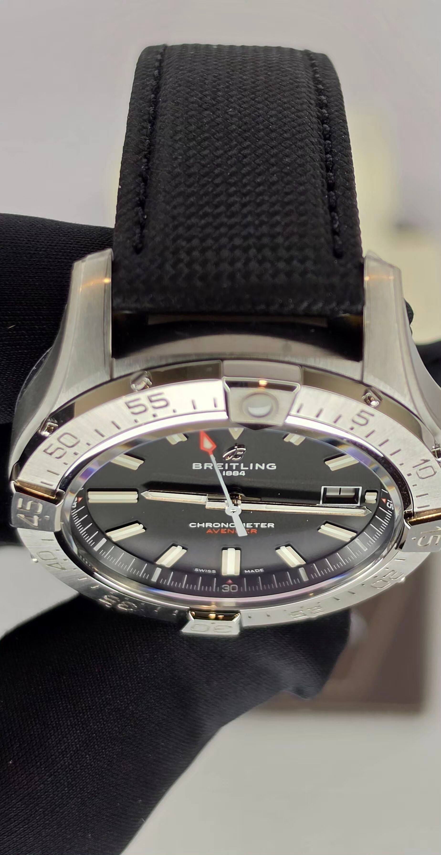 Breitling Avenger 17328 — Black Dial, Box & Papers