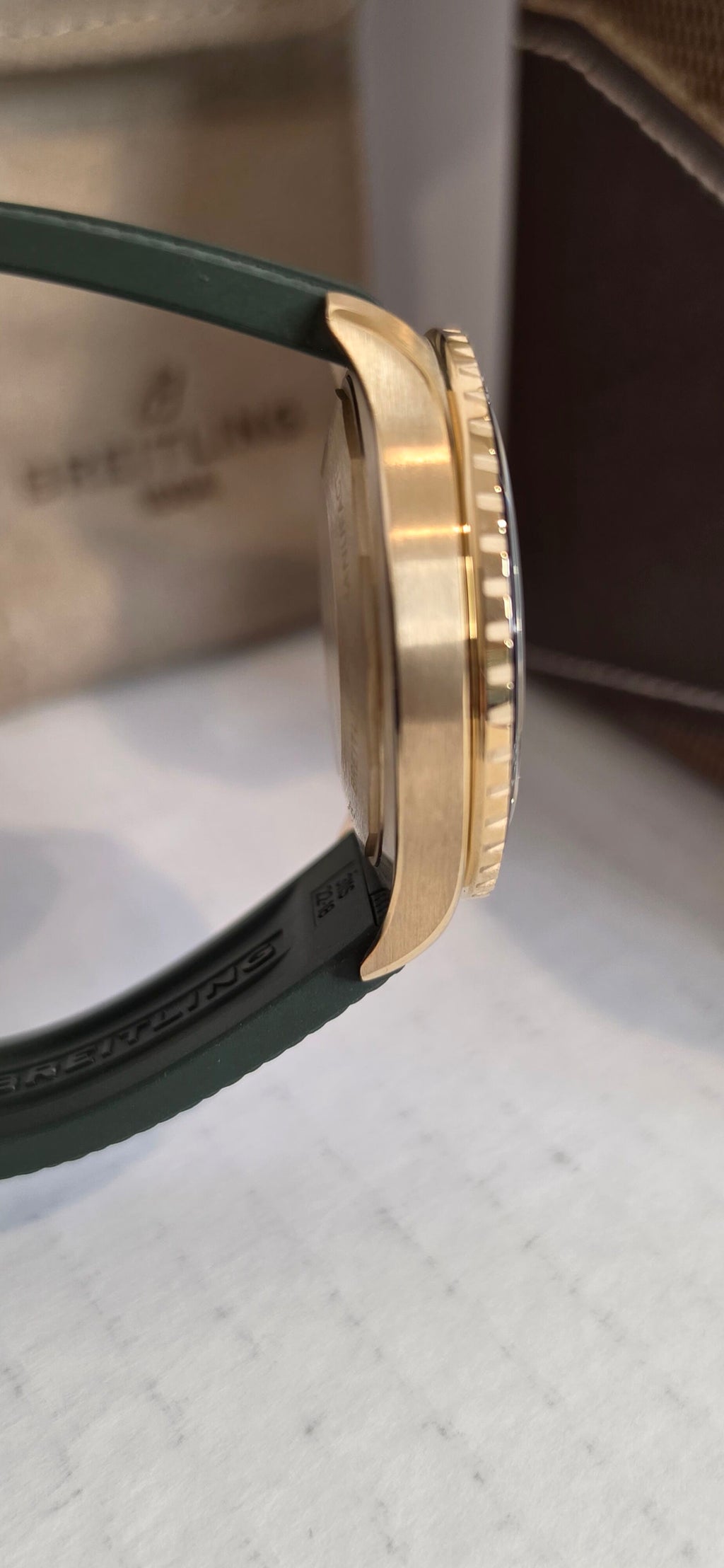 Breitling SuperOcean N17375 — Green Dial, Brass Case, Box & Papers