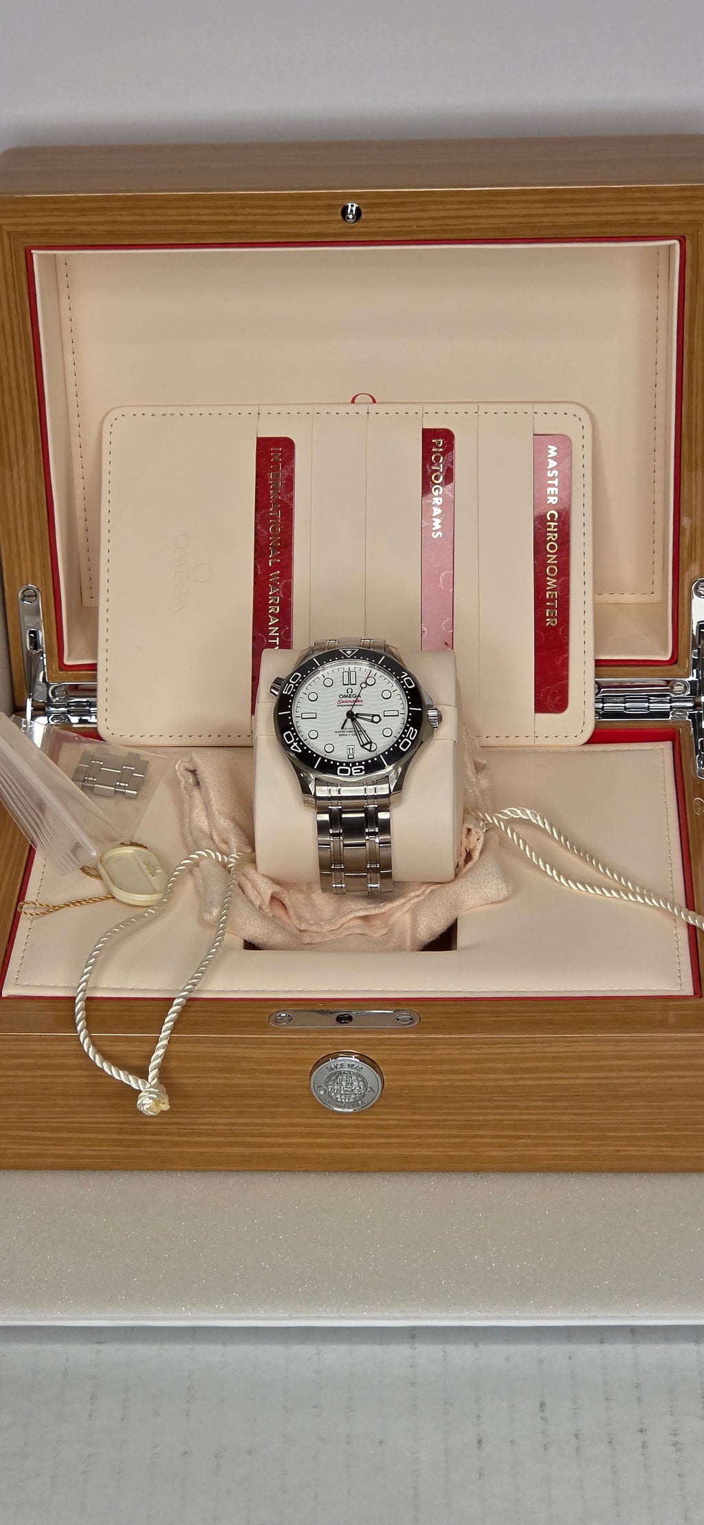 Omega Seamaster Diver 300M — Ref. 210.30.42.20.04.001, White Dial, Black Ceramic Bezel