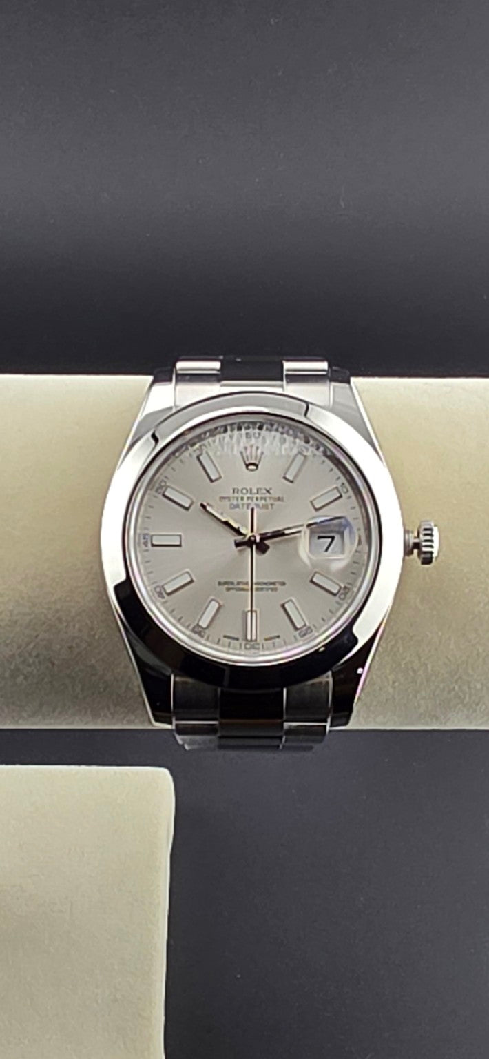 Rolex Datejust 41 116300 silver dial front view